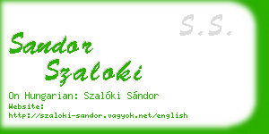 sandor szaloki business card
